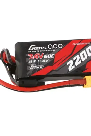 Più Venduto BATTERIE LIPO GENS ACE 2S 7,4V 2200MHA 60C SHORTY XT60