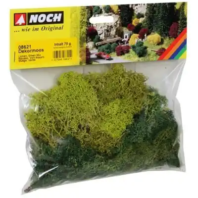 Solo Oggi NOCH 08621 - Muschio decorativo varie tonalità di verde 75 g