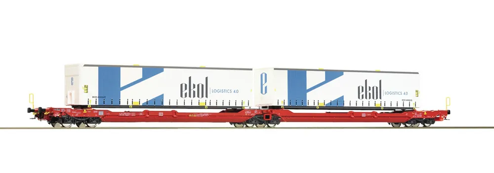Prezzo Ridotto ROCO 77386 - Carro a doppia tasca tipo Sdggmrs 738 T3000e "Ekol", DB AG, ep.VI