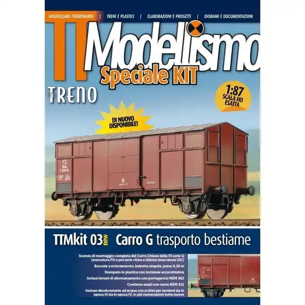 TT KIT 03 - Kit montaggio Carro G trasporto bestiame, FS, ep.III-IV Nuovo Arrivo