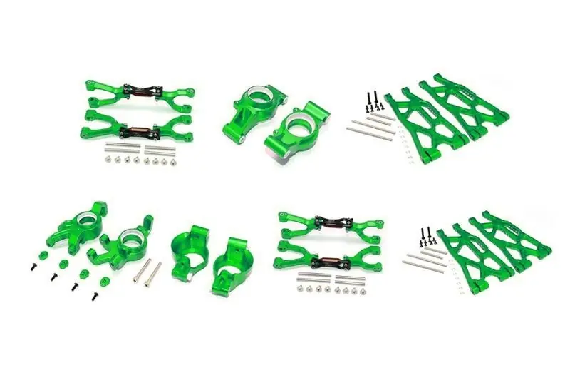 Sconto ALU ft&rr upr+lwr ARMS+ft C HUBS+ft Knkl ARMS SET XMAXX(92) GPM TRX XMAXX 8S 6S verde