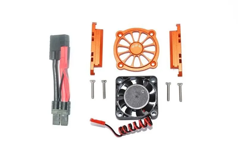 Bestseller DISSIPATORE MOTORE IN ALLUMINIO CON VENTOLA DI RAFFREDDAMENTO -SET 9 PEZZI arancione GPM TRX 1/10 MAXX
