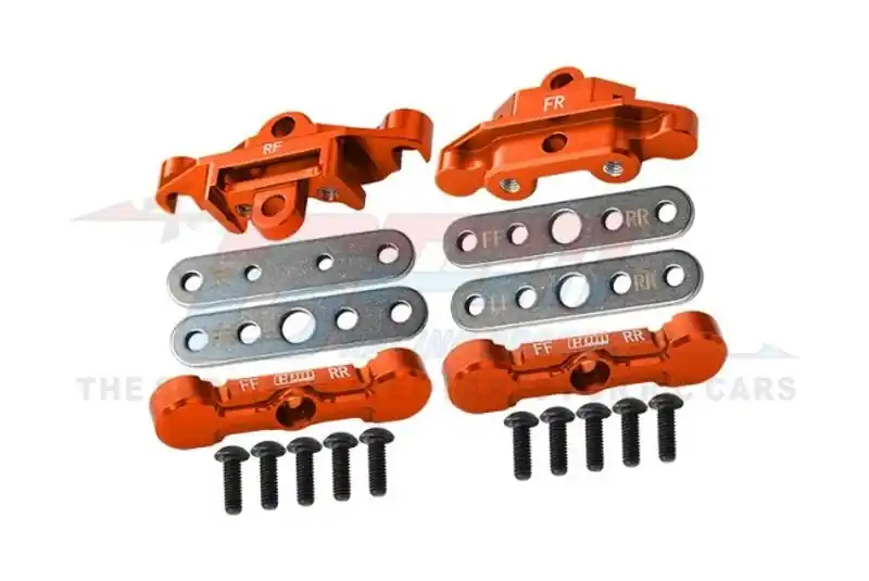 Ultime Pezzi Supporti inferiori bracci sospensione in alluminio anteriore e posteriore arancioni GPM TRX Maxx / Maxx Slash
