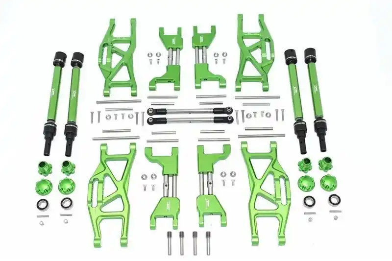 Acquista Ora ALU F&R upr+lwr ARMS+F&R adj CVD dr SFT+HEX+wh LOCK verde GPM TRX 1/10 MAXX +stnl-steel adj ft StrgTROD(88)( WIDE KIT)