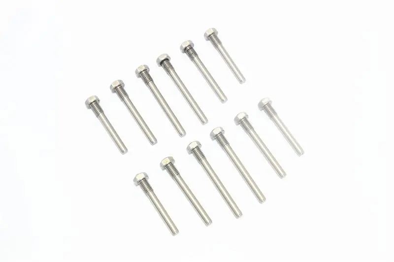 PERNO A VITE SOSPENSIONE ANTERIORE+POSTERIORE IN ACCIAIO INOSSIDABILE -SET DA 12 PEZZI GPM TRX 1/10 MAXX Spedizione Espresso