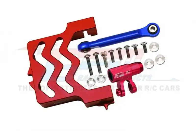 Promo Stagionale Supporto servo con salvaservo 25T e tirante in alluminio rosso GPM TRX XRT 2075
