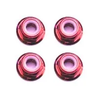 Economico M3 RED FLANGED LOCKNUTS 4PCS – (FTM3RF)
