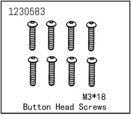 Button Head Screw M3*18 (8) Subito Disponibile
