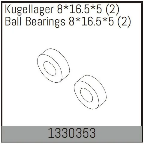 Ball Bearings 8*16.5*5 (2) Offerta Lampo