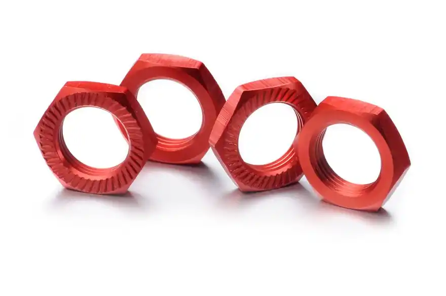 Saldi Hex locknut 17mm red (4)