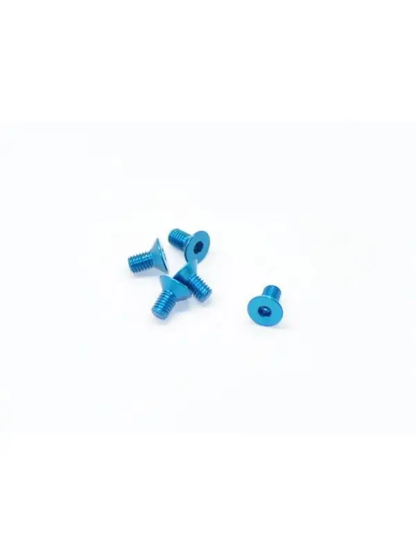 Alu Screw allen countersunk M3x6 Blue (7075) (5) ARROWMAX (Aluminum Screws (7075-T6 )) Professionale