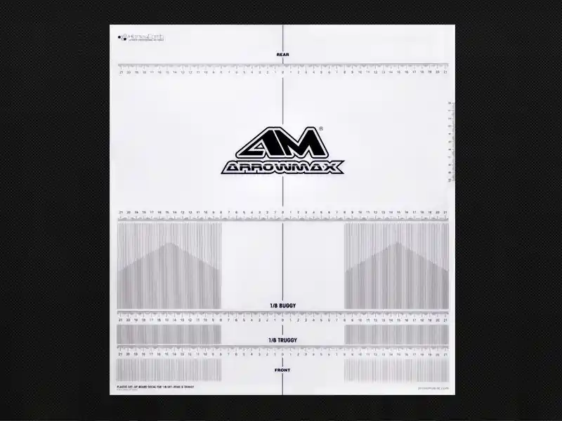 Offerta Speciale Plastic Set-up Board Decal for 1/8 Off-road & Truggy ARROWMAX (Setup Tools)