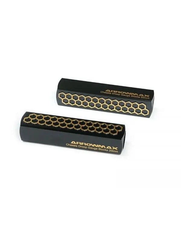 Acquista Ora Chassis Droop Gauge Blocks 20 MM Black Golden (2) ARROWMAX (Setup Tools)