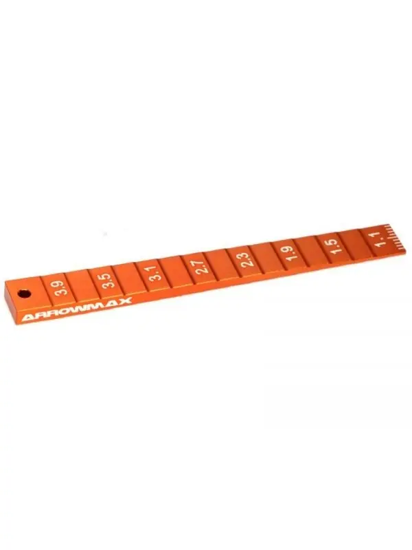 Nuova Collezione Setting Gauge 1-4MM (0.1MM) For 1/32 Mini 4WD (Orange) ARROWMAX (1/32 Mini 4WD Special Tools)