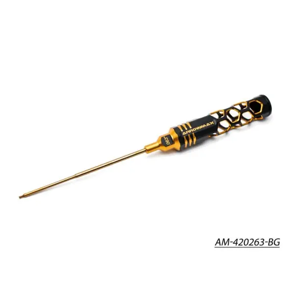 Prezzo Conveniente Ball Driver Hex Wrench .093 (3/32) X 120mm Black Golden ARROWMAX (Honeycomb Tools Black Golden)
