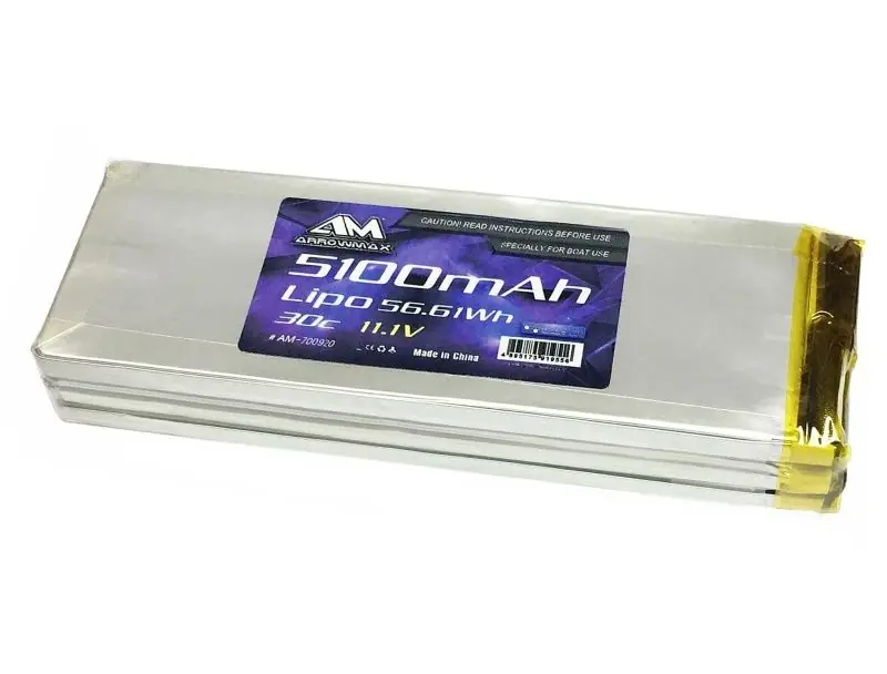 Spedizione Espresso AM Lipo 5100mAh 3S – 11.1V 30C Specially For Boat Use ARROWMAX