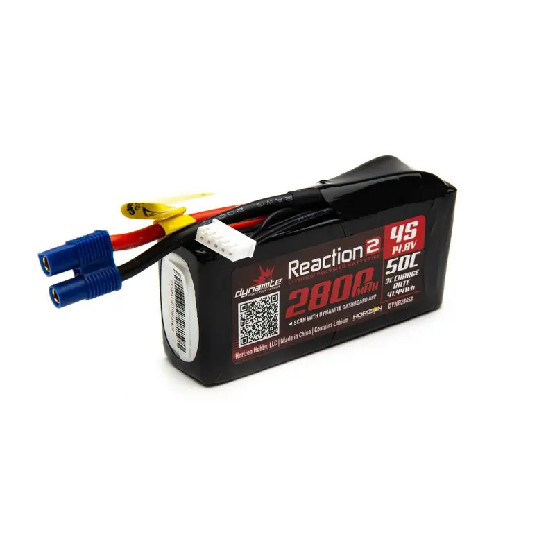 14.8V 2800mAh 4S 50C Reaction 2 LiPo Battery EC3 Non Perdere