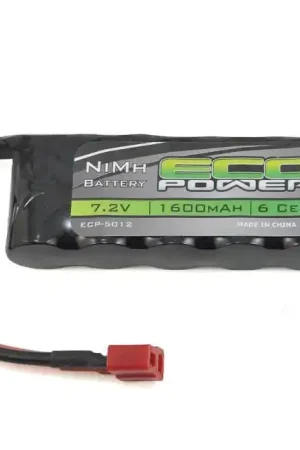 6-Cell NiMH Flat Batterie Pack mit T-Style Stecker EcoPower (7.2V/1600mAh) Ultime Pezzi