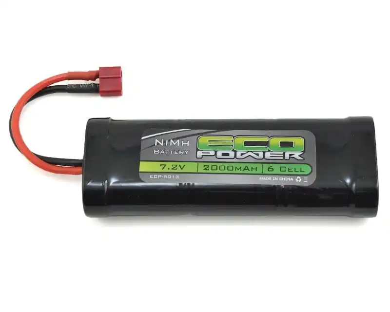 Popolare 6-Cell NiMH Stick Pack Batterie mit T-Style Stecker EcoPower (7.2V/2000mAh)