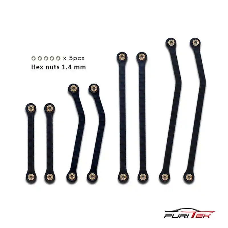 Carbon High Clearance Links Set for SCX24 Deadbolt FURITEK Links – Rock Crawler Spedito Oggi