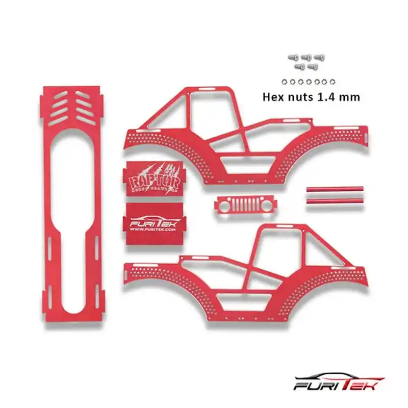 RAPTOR ALU FRAME KIT FOR SCX24 CRAWLERS – RED FURITEK Kits – Rock Crawler Nuovo Arrivo