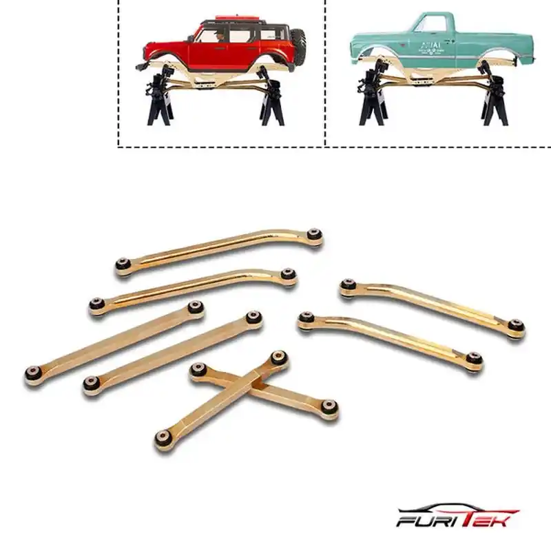 BRASS HIGH CLEARANCE LINKS SET FOR SCX24 Bronco & C-10 Jeep FURITEK Links – Rock Crawler Prezzo Ridotto