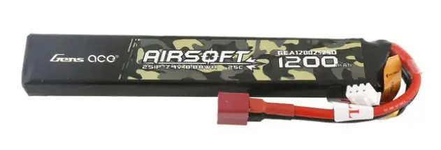 Batteria 25C 1200mAh 2S1P 7.4V Airsoft Gun Lipo Battery with T Plug Prezzo Conveniente