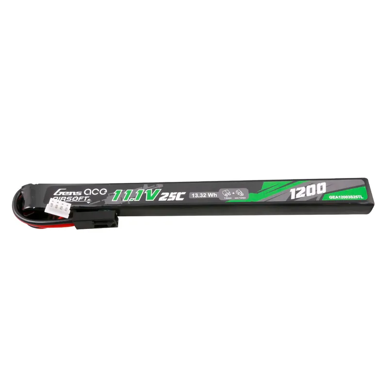 Gens ace 25C 1200mAh 3S1P 11.1V Airsoft Gun Lipo Battery with mini Tamiya Plug Long size – 3 Celle Promo Stagionale