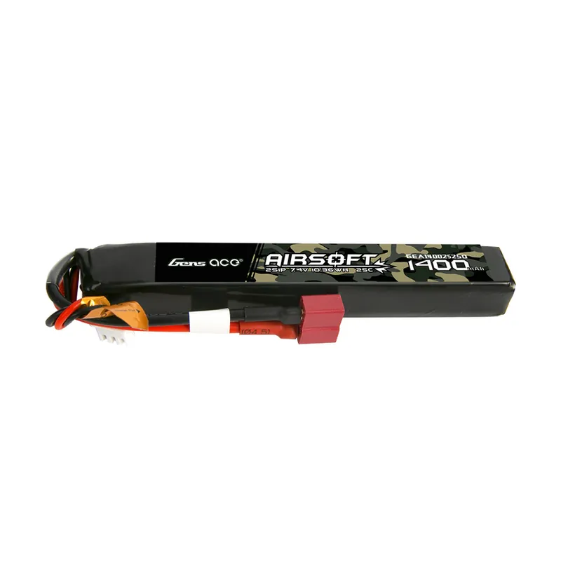 Soddisfatti O Rimborsati Batteria 25C 1400mAh 2S1P 7.4V Airsoft Gun Lipo Battery with T Plug