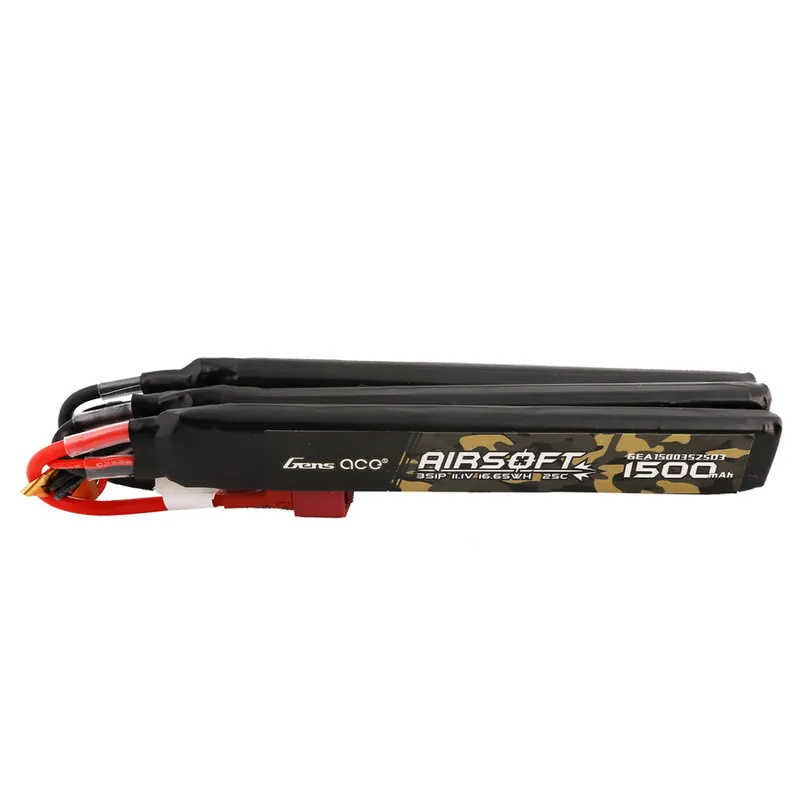 Batteria 25C 1500mAh 3S1P 11.1V Nunchuck 3X Airsoft Gun Lipo Battery with T Plug Subito Disponibile