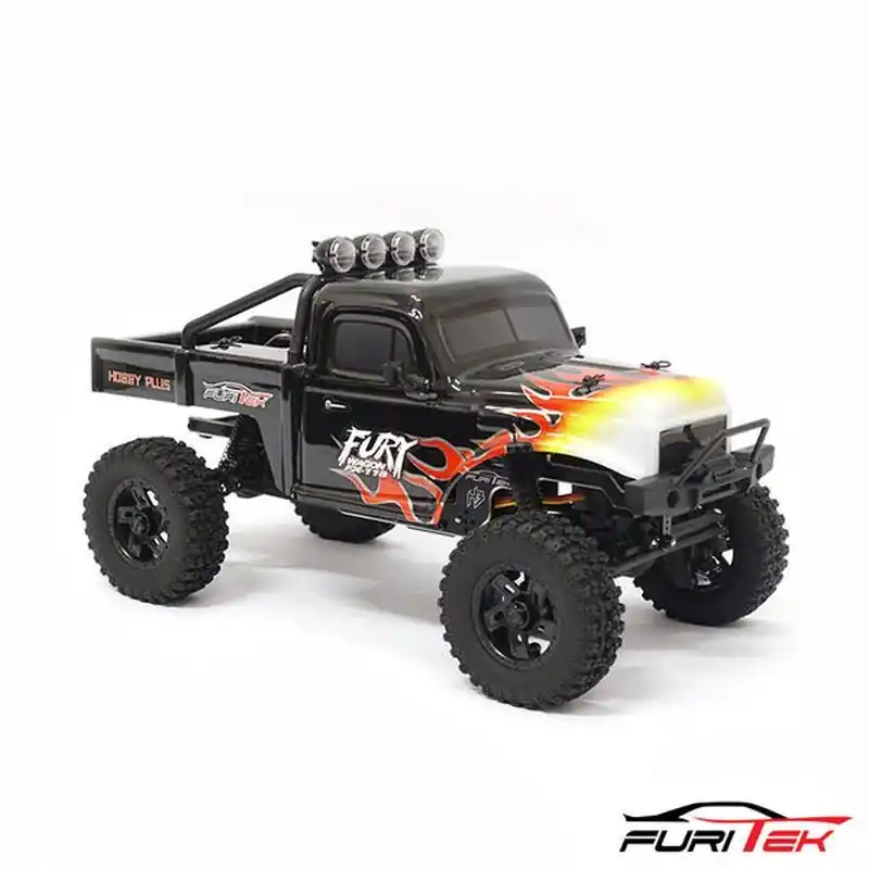 Consegna Rapida FX118 FURY Wagon RTR nero mit Flammen FURITEK Brushless 1/18 RC Crawler