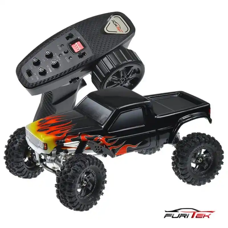 Acquista Ora Cayman Pro V2 4X4 1/18 mit TX/RX nero mit Flammen FURITEK Brushless 1/18 RC Premium Crawler