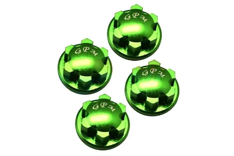 Offerta Limitata Coprimozzo ruota in alluminio 6061-T6 verde (4 pz.) GPM TRX Sledge