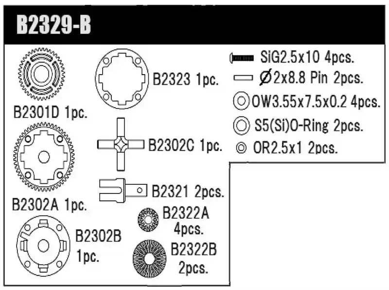 Gear Diff Kit MSB1 V2 MUGEN Solo Oggi