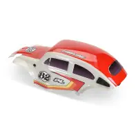 Ultima Occasione Class 1 VW Bug Red Race Body Conversion Kit and Flat Iron M/T Tires Mounted 12mm Chrome Diablo (4) for ARRMA TYPHON GROM