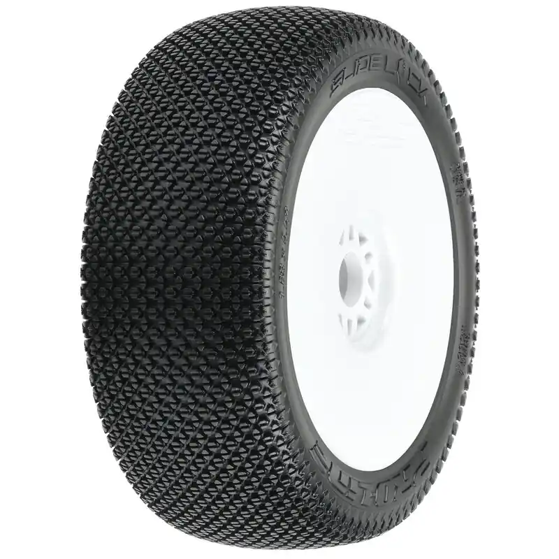 1/8 Slide Lock S3 Front/Rear Buggy Tires Mounted 17mm White (2) Promo Stagionale