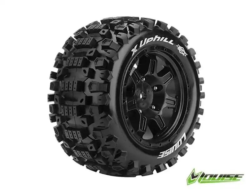 Ultima Occasione Copertoni X-Uphill MFT SOFT su cerchio nero 24mm (2) LOUISE per TRX X-Maxx