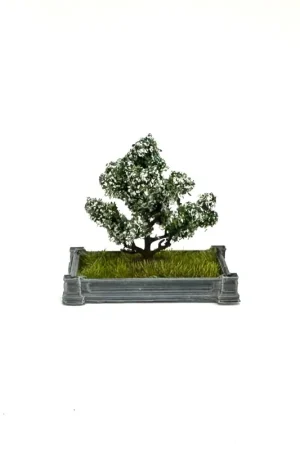 1589DM Aiuola rettangolare pubblica con albero fiorito scala HO 1 87 Prezzo Scontato