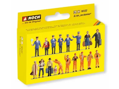 16122 Noch HO Personaggi di stazione vari 18 pezzi formato XL scala 1 87 Offerta Del Giorno