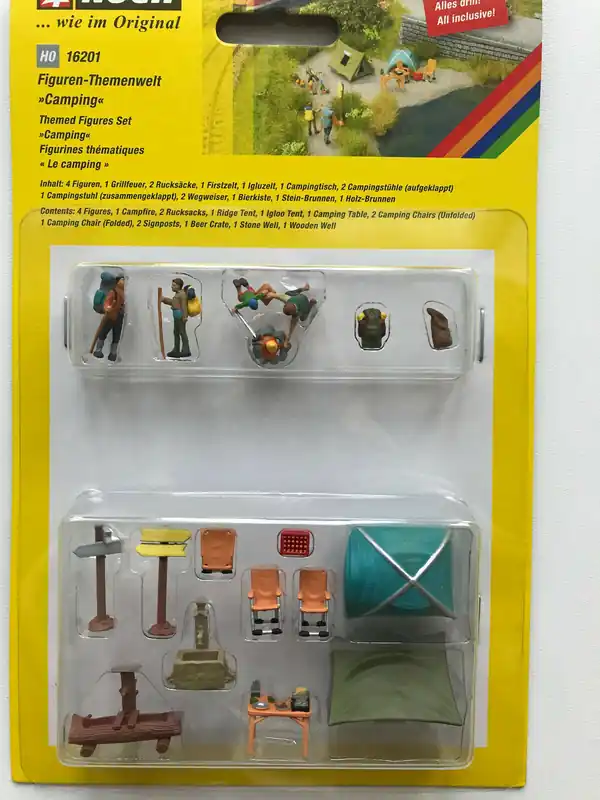 Offerta Speciale 16201 Noch HO Set personaggi e accessori vari Campeggio come da foto scala 1 87
