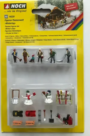 Sconto 16220 Noch HO Set personaggi e accessori vari invernali come foto scala 1 87