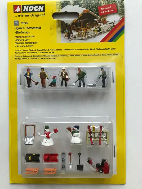 Sconto 16220 Noch HO Set personaggi e accessori vari invernali come foto scala 1 87