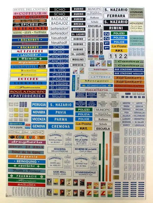 Bestseller 241DM Cartelli e scritte varie per stazioni e altro in scala HO 1 87 adesive