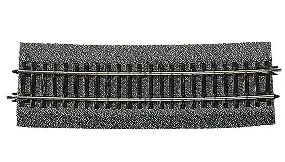 Reso Gratuito 42530 Roco Binario curvo R20 raggio 1962 mm con massicciata e traverse in legno