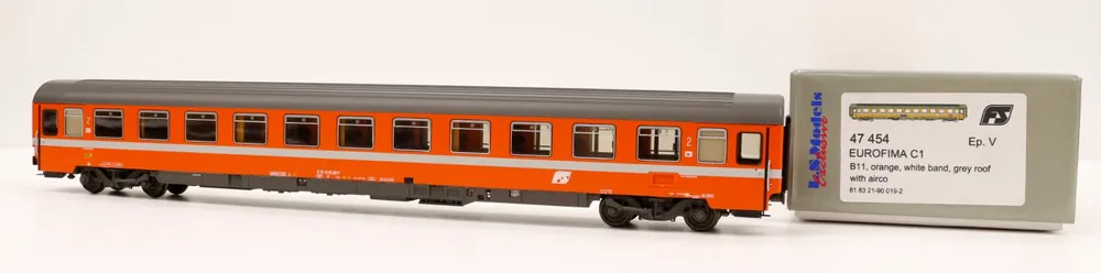 Prezzo Scontato 47454 LS Models UIC-Z Eurofima 2 classe Arancio fascia grigia logo inclinato FS