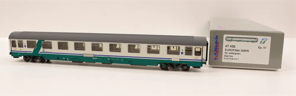 47456 LS Models UIC-Z Eurofima 1 cl. XMPR FS Trenitalia, fascia obliqua verde,FS Ultimissimo Modello