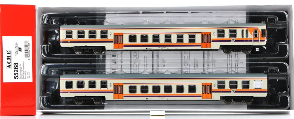 55268 Acme FS 2 carrozze Piano Ribassato Tipo 1973 2 cl livrea MDVC una pilota Consegna Rapida
