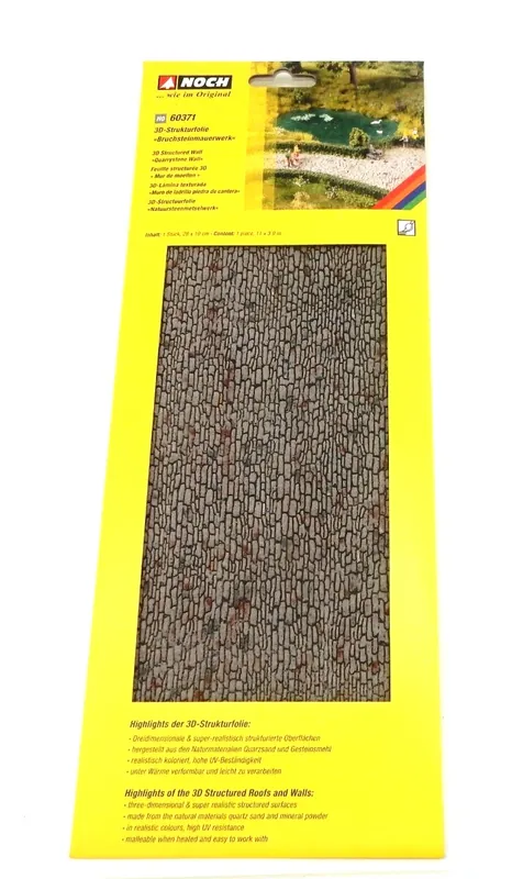 60371 Noch Muro di mattoni flessibile effetto 3d, 28 x 10 cm Scala H0 1 87 Spedito Oggi