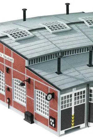 6476 Fleischmann Deposito loco circolare 3 posti scala kit montaggio HO 1 87 Reso Gratuito