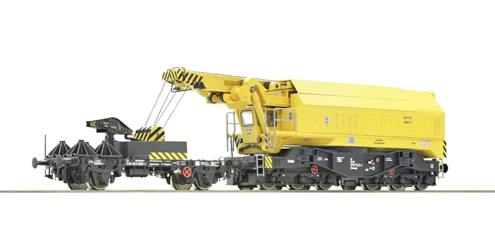 73035 Roco Gru ferroviaria EDK 750 con carro appoggio DB DCC Sound scala 1 87 Must-Have